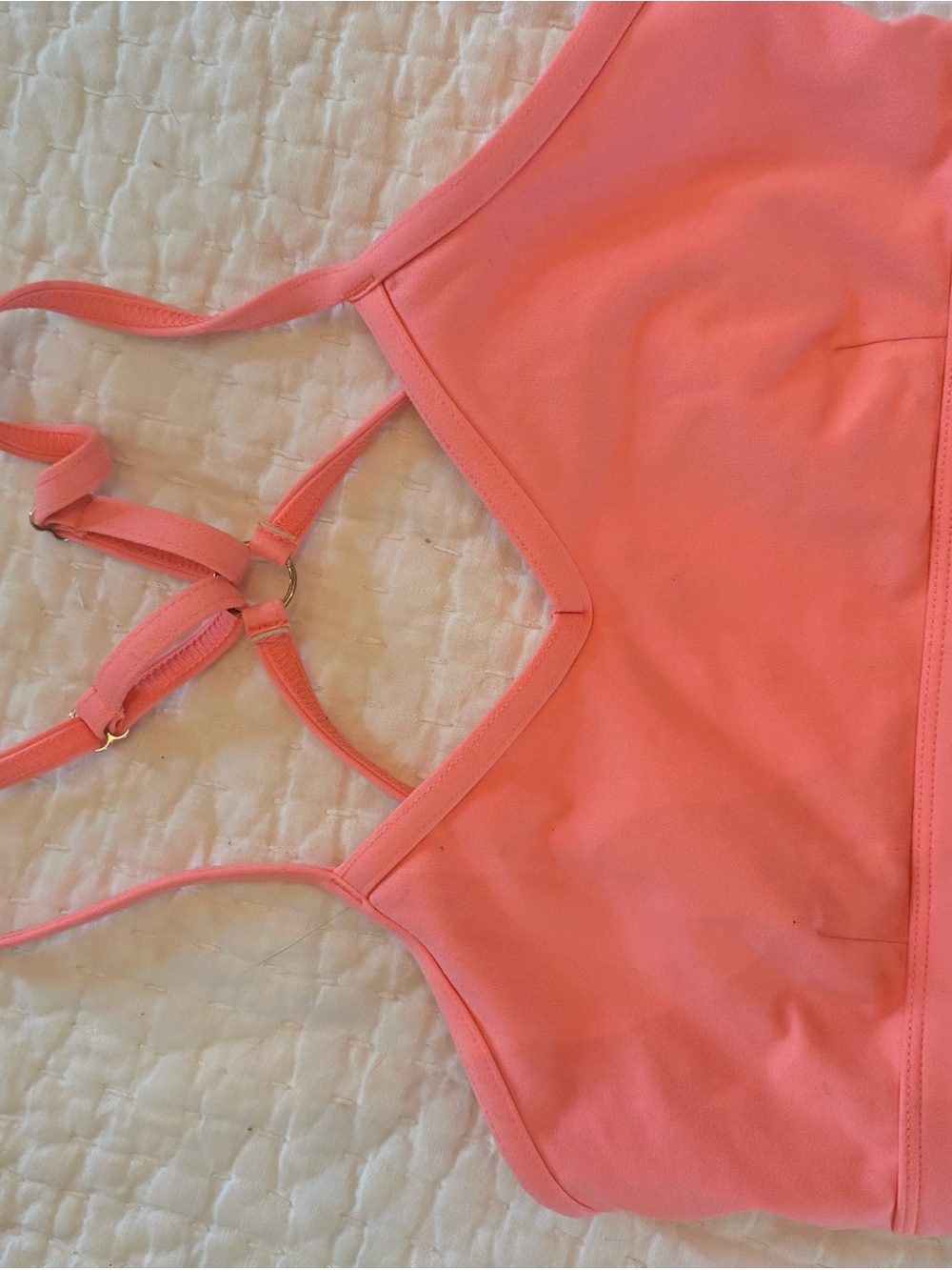 Bombshell Sportswear Coral Strappy Crop Tank